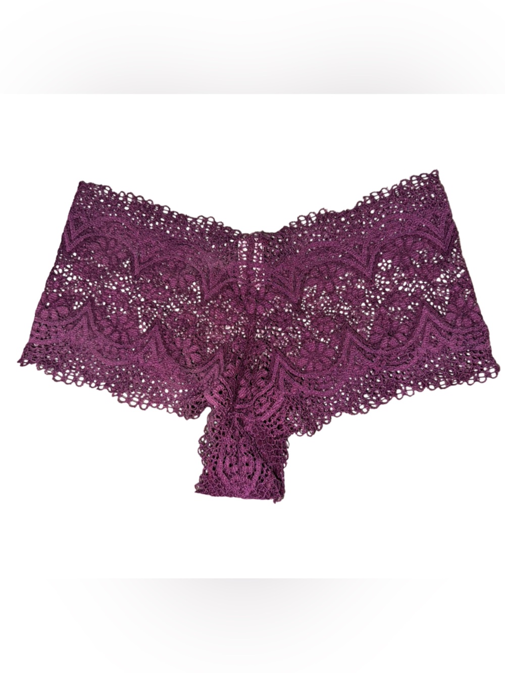 NWOT VICTORIA’S SECRET Shortie Minishort Plum Lace Cheeky Panties Extra Small